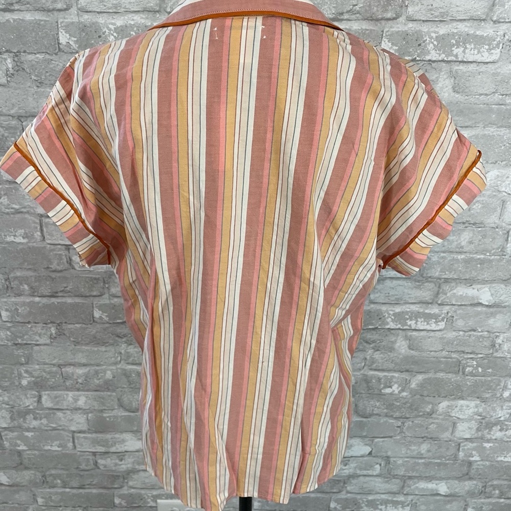 Madewell Bedtime Pajama Top in Rainbow Stripe S - Picture 4 of 7